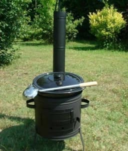 Buiten kookkachel-set 8liter.BUITEN KEUKEN! Houtkachel, HONGAARSE ketel 8L met deksel!!! BBQ Kookpan 8L Terras kachel. — thumbnail 3