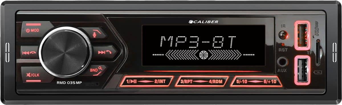 Caliber Autoradio met Bluetooth - Media Speler zonder Radio - Muziek Streamen - Handsfree bellen - USB Oplaadpoort - 4 x 55 Watt (RMD035MP) — afbeelding 1