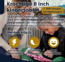 AngelTech Kinderpakket PRO MAX - Kindertablet PRO MAX + Kinderkoptelefoon - Android 15 - Combipakket - Kindertablet Vanaf 3 Jaar – Kinder Tablet – Kids Tablet - Tablet voor Kinderen - Roze — thumbnail 4