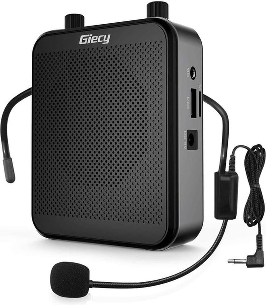 Spraakversterker - Stemversterker - geluidversterker - Draagbare Bluetooth Luidspreker (30 W) met 7,4 V/2800 mAh Lithium Batterij en Microfoon Headset - Oplaadbare Stemversterker voor Leraren - Reizigers - Vergaderingen - Muzikanten - Muziek — afbeelding 1