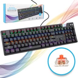 Gaming Keyboard Mechanisch - Afneembare Cover - Letters Vervagen Niet - Toetsenbord - RBG LED Verlichting - Zwart — thumbnail 1