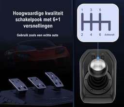 PXN - V9 - Race Stuur - Met Pedalen en Shifter - 270/900°- Game Stuur - Geschikt voor - PS4 - Xbox One - PC - Xbox Series X|S - PS3 - Met App — thumbnail 3