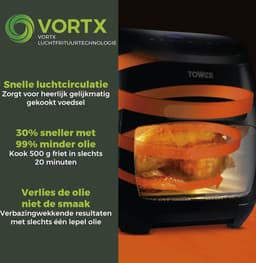 Digitale Airfryer 10in1 - Snelle Air Circulatie - Heteluchtfriteuse 2000W - 99% Minder Vet - Hele Lucht Oven 11L - Incl. Accessoires — thumbnail 3