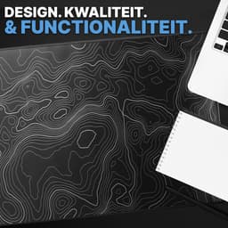 What's Goods - XXL Grote Muismat - 90x40 cm - Topografisch - 4 mm - Zwart — thumbnail 4