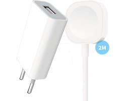 5W Power Adapter met 2 Meter Lange USB naar Draadloze Oplader - Geschikt voor Apple Watch Kabel