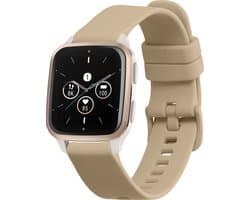 kwmobile horlogebandje geschikt voor Garmin Venu Sq 2 Music / Sq 2 / Vivoactive 6 / Vivoactive 5 polsband - Smartwatch bandje van TPU - Activity tracker horloge band in beige