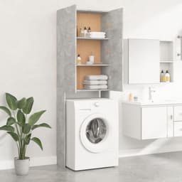 Wasmachine ombouw - Kast - Opbouwmeubel - Verhoger - Wasmachine meubel - Opbergkast - Hout - Betongrijs — thumbnail 2