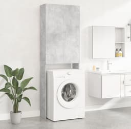 Wasmachine ombouw - Kast - Opbouwmeubel - Verhoger - Wasmachine meubel - Opbergkast - Hout - Betongrijs — thumbnail 1