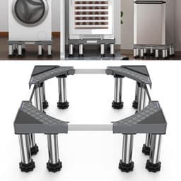 Wasmachine-sokkel, verstelbaar, roestvrij stalen platform voor wasmachine, droger, koelkast, vriezer, stabieler, 12 poten, wasmachine-onderstel (43,5-63 cm, 18-22 cm) — thumbnail 3