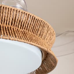 CREATE - Plafondventilator met Stil Licht 40W Ø107 cm - Rieten Afwerking - WIND CLEAR RATTAN — thumbnail 5
