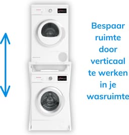 ACAZA Wasmachine Kast - Wasmachine Verhoger - Wasmachine Opbouw - Metaal - Wit — thumbnail 5