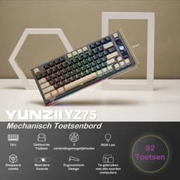 Yunzii - YZ75 PRO - Mechanisch Draadloos Toetsenbord - 75% - Qwerty - Gaming Keyboard - RGB Lichten - Zwart - Y Switch — thumbnail 2