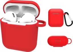 Hoesje geschikt voor Airpods 1 / Airpods 2 - Schokbestendig siliconen Case Silicone met clip - Rood — thumbnail 4