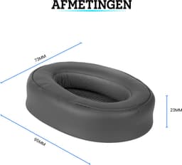 Somstyle Oorkussens Geschikt Voor Sony WH-H900N & MDR-100ABN Koptelefoon - 2 Stuks - Zacht Schuim - Eiwitleer - Donkergrijs — thumbnail 4