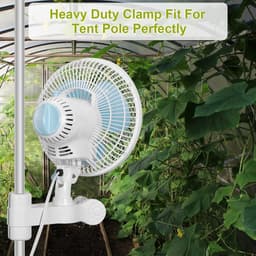 Oscillerende clip-on ventilator voor mastmontage 250 cm lange kabel - 20 W 2 snelheden - super stil met EU-stekker - small growth Monkey fan hydroponics — thumbnail 3