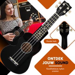 Finesse Ukelele - Starterset - 21" - Ukulele - Kind - Muziekinstrument – Zwart — thumbnail 2