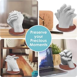 Handafdruk Set voor Koppels 3D Gipshandenset voor doe-het-zelf Hand Molding Kit Sculptuur Gift gipsafdrukset voor Koppels Familie Bruiloft Vrienden Huwelijksverjaardag — thumbnail 1