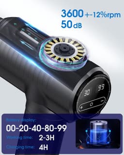 Massage Gun Diepe Weefsel Krachtige Percussie Spier Massage Gun Met 6 Massage Heads, 30 Snelheden — thumbnail 2