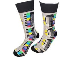 Grappige sokken - Tv sokken - Televisie storing - Valentijnsdag cadeau - Verjaardag cadeau - Cadeau voor man vrouw - Leuke sokken - moederdag vaderdag - Luckyday Socks - Kerst cadeau - Aparte Sokken - Sokken waar je vrolijk van wordt - Maat 37-44