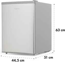 Klarstein Cool Kid - Drankenkoelkast, minikoelkast, minibar, 66 liter inhoud, 109 kWh/jaar, vrijstaand, 45 x 63 x 51 cm (B x H x D), 42 dB, grijs / geborsteld roestvrij staal - 4L - voor Bar - Drankkoelkast - Drankenkoeler — thumbnail 5