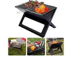 Opvouwbare Barbecue - Inklapbaar - Ideaal voor Camping, Strand & Park - 45x35x30cm - 2.7kg - Roostertang - Gemakkelijk Te Transporteren & Op Te Bergen - BBQ