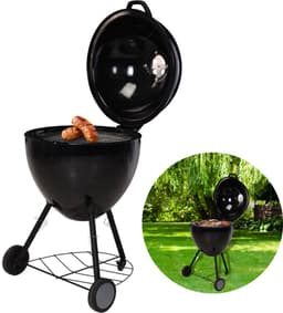 Luxe XXL Houtskool BBQ - 56.5cm - Grill-Oppervlak 49cm - RVS Ventilatierooster - 97cm Hoogte - 14.6kg Gewicht - Verrijdbaar - Barbecue - Inclusief EBOOK — thumbnail 1