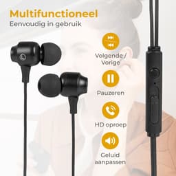 Nuvance Oortjes met Draad - USB-C - Oordopjes met Draad - In-Ear Oortjes met Draad en Microfoon - Zwart — thumbnail 3