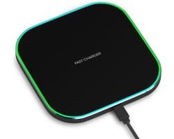 Strex Draadloze Oplader 15W - Inclusief Kabel - QI Snellader - Wireless Charger - Fast Charger - LED Indicatie - Zwart