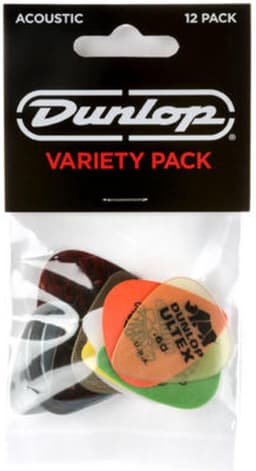 Dunlop PVP112 Acoustic Variety Plectrum 12-Pack - Plectra, light / medium, mix van 12 stuks — thumbnail 1