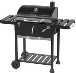 KitchenBrothers Houtskool BBQ - Smoker Barbecue - Verstelbaar Kolenrooster - PFAS Vrij - 42x57cm Grilloppervlak - Zijpanelen - Zwart — thumbnail 1