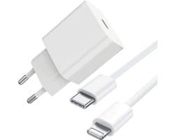 USB C Snellader + USB C Kabel - 1 Meter - Geschikt voor Apple Lightning iPhone en iPad - Type C-oplader adapter voor 14/14 Plus/14 Pro/14 Pro Max/13/12/11/SE/Pro