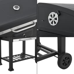 Houtskool BBQ Arnad met deksel 105x114x47,5 cm zwart casa.pro — thumbnail 3