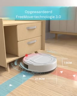 2-in-1 Robotstofzuiger met Laadstation - Met Dweilfunctie (Excl. Dweilaccessoires) - 3.0 Technologie - 120 min. - Robotstofzuigers - Dweilrobot - Huisdieren - Stofzuiger - Spraakbesturing & App - Beige — thumbnail 5