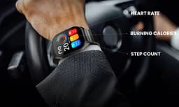 HiFuture Apex Roestvrijstalen Smartwatch heren, 2.04 Amoled Display, IP68 waterdicht, Tot 7 dagen batterijduur, hartslagmeter, Stappenteller, Compatibel met iOS en Android (Zwart) — thumbnail 5