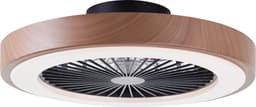 Brilliant Slimline - Plafondventilator - Met verlichting - LED 40W - 3000K-6500K - Dimbaar - Zwart met Houtstructuur rand - Zeer stil — thumbnail 1