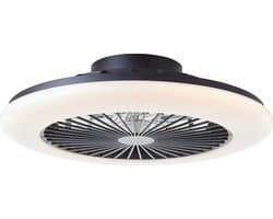 Brilliant Salerno - Plafondventilator - Met verlichting - LED 40W - 3000K-6500K - Dimbaar - Zwart - Zeer stil — afbeelding 1