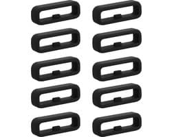 kwmobile 10x Horloge band lusje geschikt voor 20mm Smartwatch Strap (Universal) lus bandje voor Fitness tracker en smartwatch van silicone - zwart