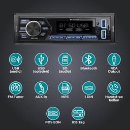 Caliber Autoradio met Bluetooth - Handsfree bellen - 1 din Autoradio - USB Oplaad poort - 4 x 55 Watt - Audio streamen - FM Radio (RMD035) — thumbnail 3