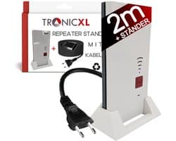 TronicXL repeater standaard met kabelverlenging 2m geschikt voor Fritz Repeater 2400 1160 1750e AVM Fritz! – W LAN Houder - stand (2 m Kabel + standaard)