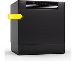 Klarstein mini-vaatwasser voor 8 couverts, stille kleine vaatwasser met 7 wasprogramma's, kleine tafelmodel vaatwasser voor thuis, op kantoor en op de camping, mini-vaatwasser met wateraansluiting