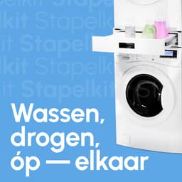 Bodo® - Stapelkit & Anti trillingsmat voor Wasmachine en Droger - Tussenstuk met Uitschuifbare Opberglade - Wit — thumbnail 3