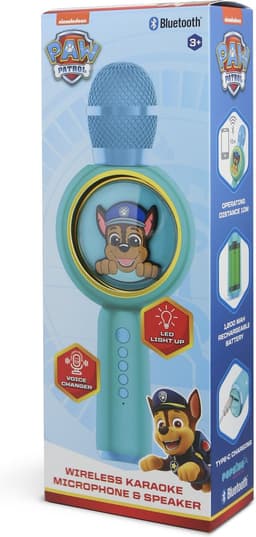 Paw Patrol Chase - draadloze karaoke microfoon voor kinderen - oplichtend LED display - speaker - stemvervorming — thumbnail 2
