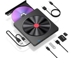 Externe DVD Speler voor Laptop - USB 3.0 - USB C - Plug & Play