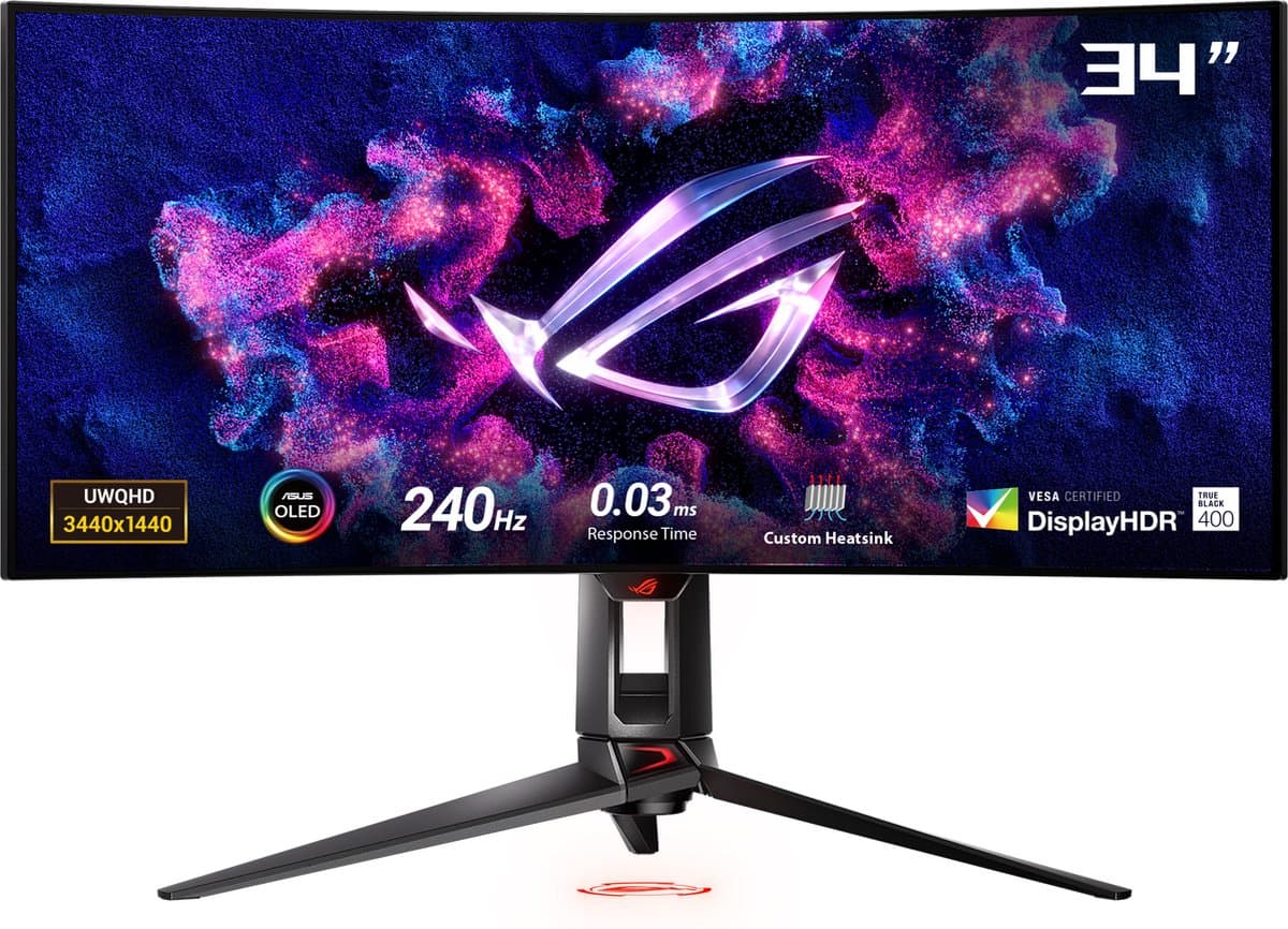 ASUS ROG Swift PG34WCDM - 4K Curved OLED 240Hz Gaming Monitor - 34 Inch — afbeelding 1