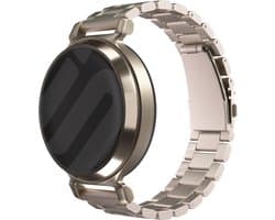 Strap-it Stalen schakel bandje 14mm - Sterrenlicht gekleurd metalen smartwatch bandje geschikt voor de Garmin Lily 2 (niet de eerste versie)