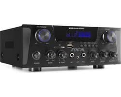 Karaoke versterker met Bluetooth - Fenton AV430B - 600W - 2 microfooningangen met echo - mp3 speler