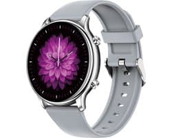 Kiraal Fit 4 - Smartwatch dames - Smartwatch Heren - Stappenteller - Full Screen - Fitness Tracker - Activity Tracker - Smartwatch Android & IOS - Grijs