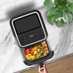 Turbotronic Airfryer XL AirChef - 5L - 1600W - Heteluchtfriteuse - Dual Heating - 50ºC tot 200ºC - 10 Kookprogramma's - Zwart — thumbnail 10