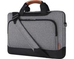 17-17,3 inch laptopbeschermhoes, zakelijke aktetas, laptop, schoudertas, compatibel met 17" laptops/17,3" HP Pavilion 17/MSI GS73VR Stealth Pro/Dell Inspiron 17/Acer/ASUS, grijs