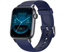 SAMTECH Smartwatch - Heren & Dames – horloge – met HD Touchscreen - Stappenteller, Calorie Teller, Slaap meter – Donkerblauw